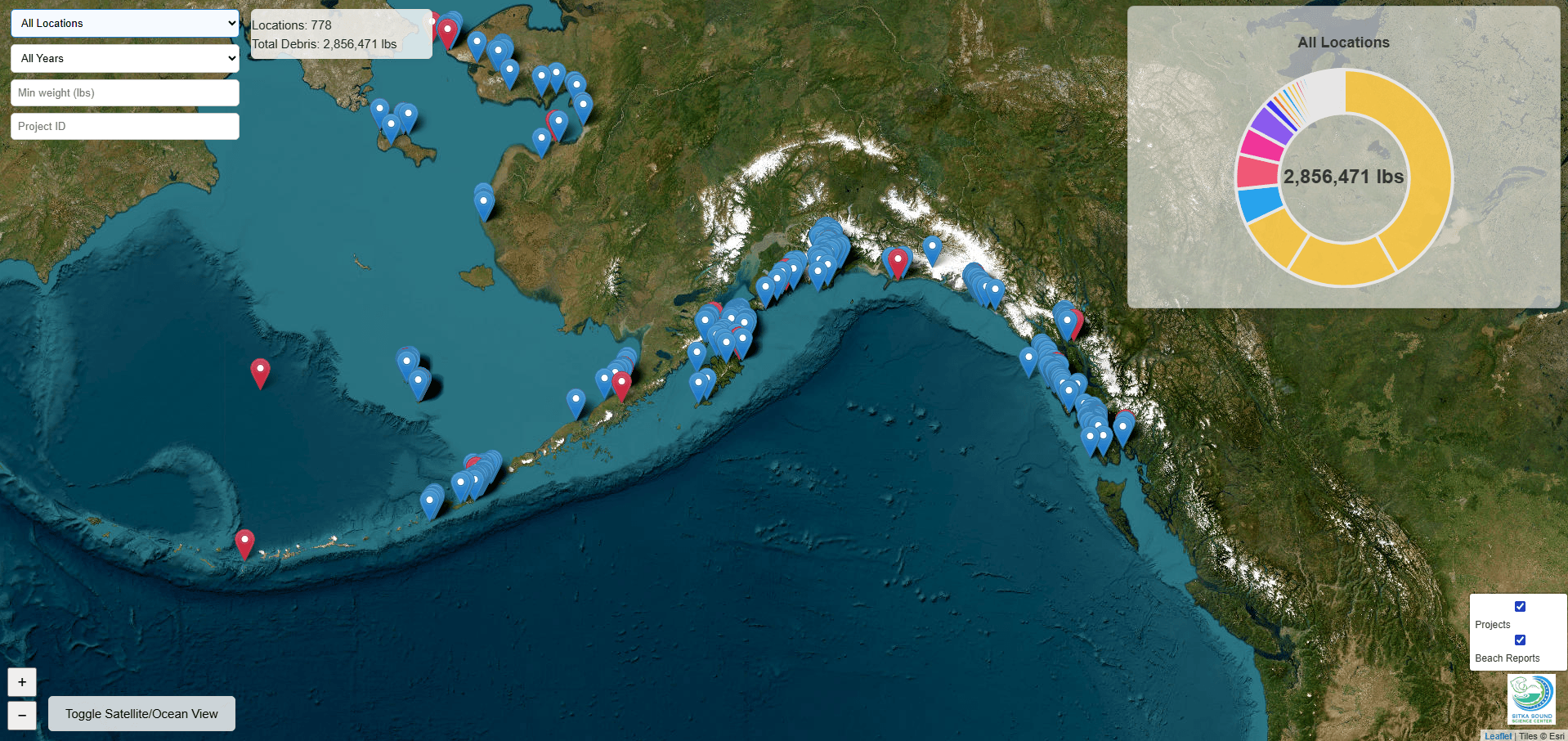 Marine Debris Database screenshot